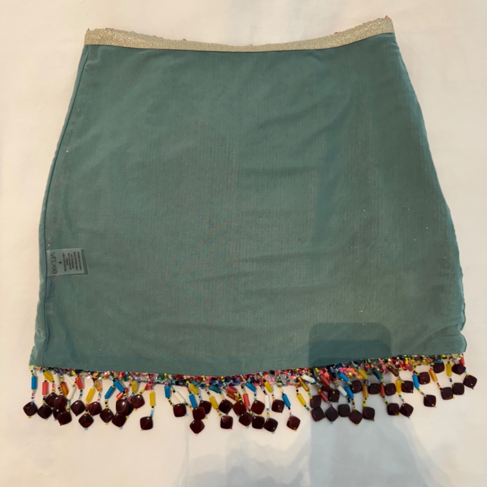Alexis Storm Beaded Fringe Skirt in Botanical Sequin - Top & Bottom: Size XS - Picture 8 of 14